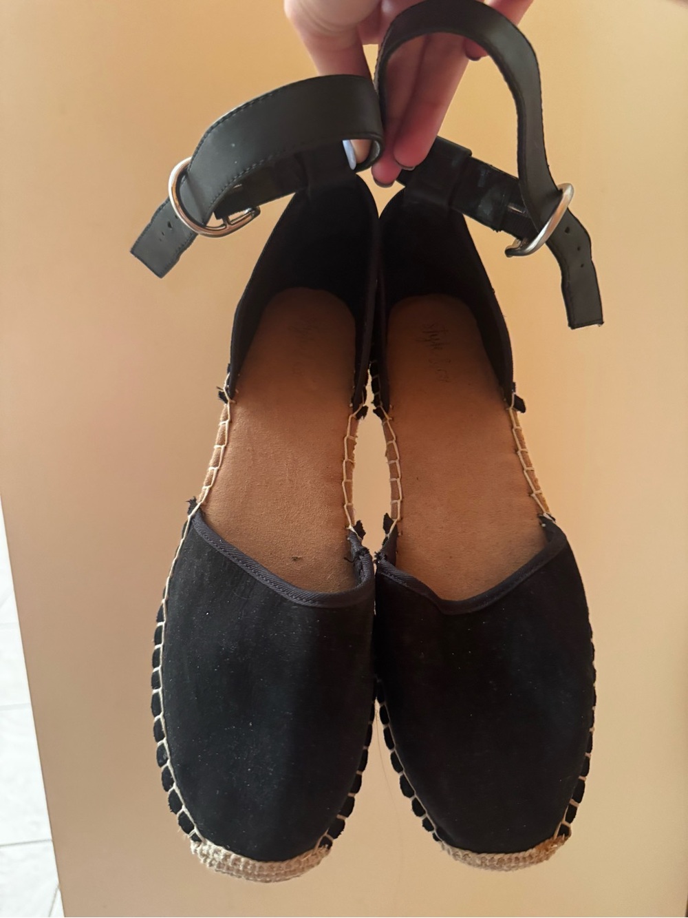 Style & Co. Black Ankle-Strap Espadrille Flats